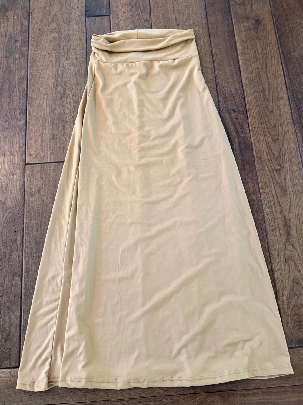 Essentials Cream Fold-Over Waist Maxi Skirt